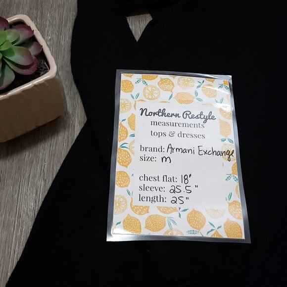 Armani Exchange * Black 100% Merino Sweater * Sz M - Picture 7 of 8